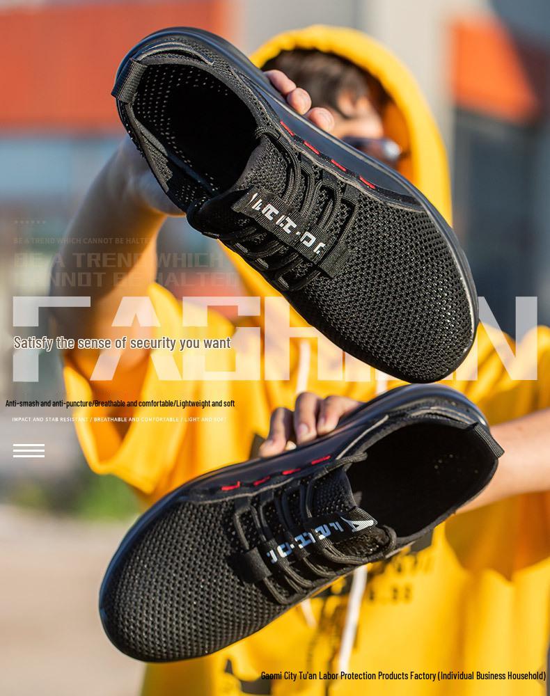 Lightweight Breathable Steel Toe Work Shoes - Anti-Smash, Anti-Puncture, Wear-Resistant & Comfortable for Long-Lasting Safety.