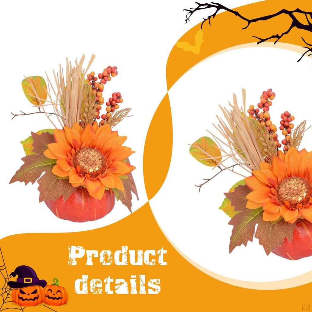 Fall Pumpkin Decor Artificial Decoration Decorative for Tabletop Centerpiece