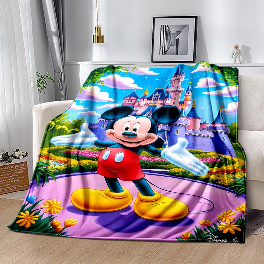 Mickey Mouse Castle Fantasy Blanket Soft & Cozy Perfect for Bed Sofa Seaside All-Season Use Digital Print Ideal Gift for Friends Family Couples Picnic
