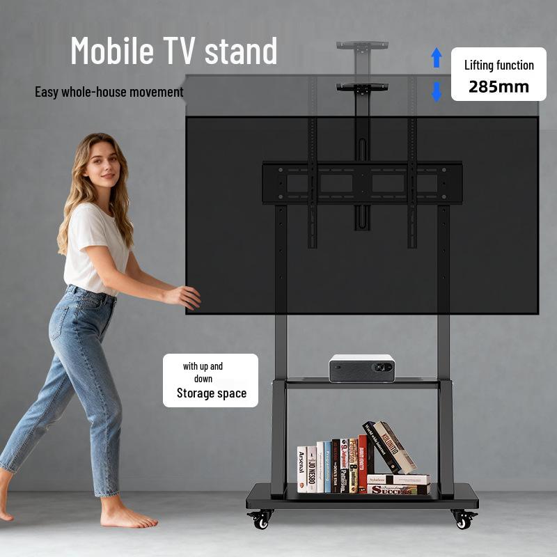 Mobile TV Stand with Wheels: All-in-One Teaching and Conference Tablet Shelf