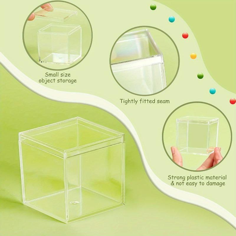 12pcs Clear Acrylic Storage Boxes with Lids for Jewelry Cosmetics Handicrafts Candies Decorative Boxes 4.5cm Jewelrys Organizers