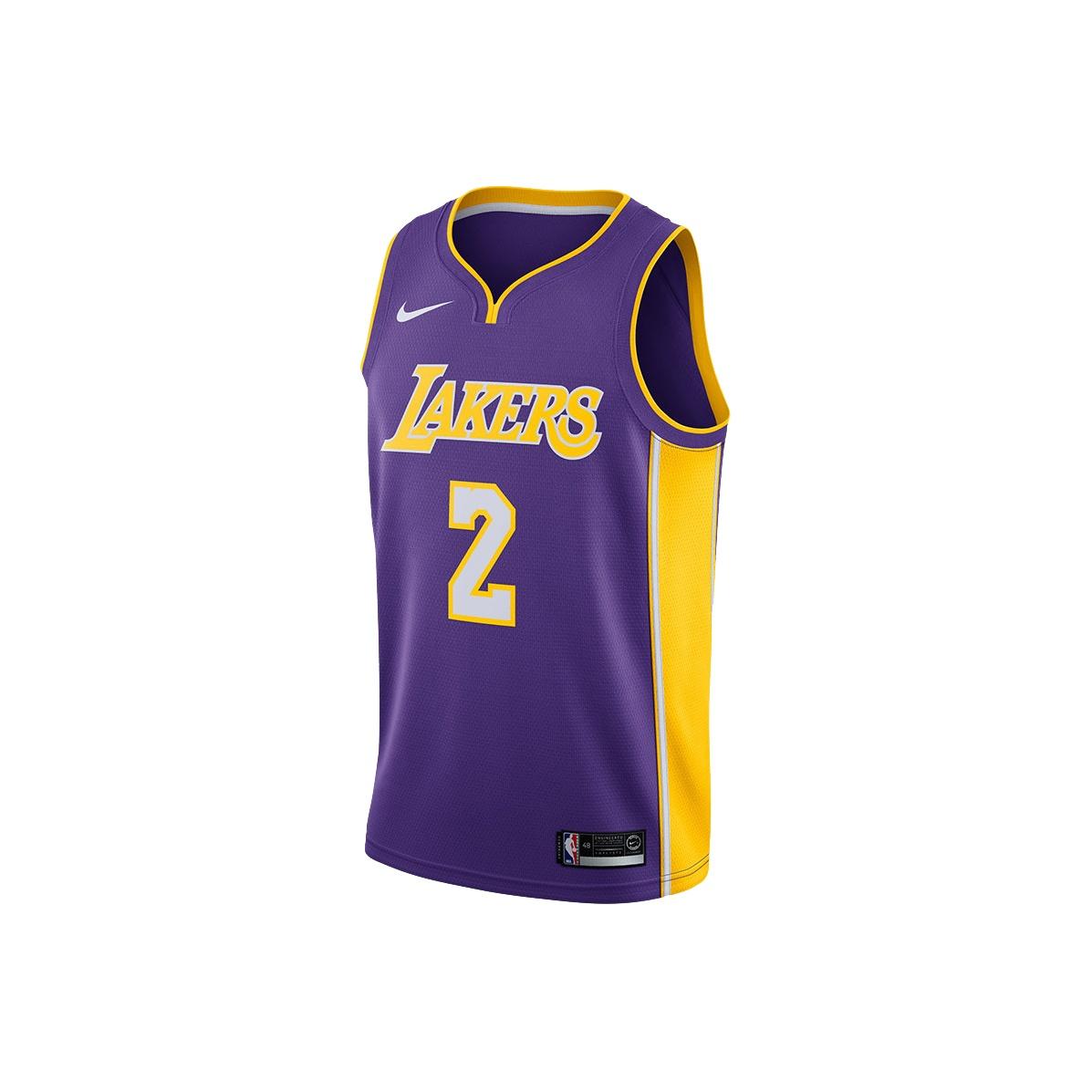 

Nike Sports Basketball Jersey Fan Edition 17-18 Season Los Angeles Lakers Lonzo Ball No.. 2 мужских топа фиолетового цвета 864483-506 S