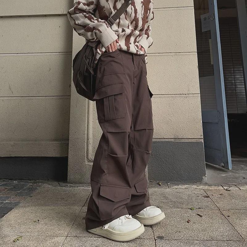 Unisex Svarta Lösrakna Casual Overaller med Flera Fickor