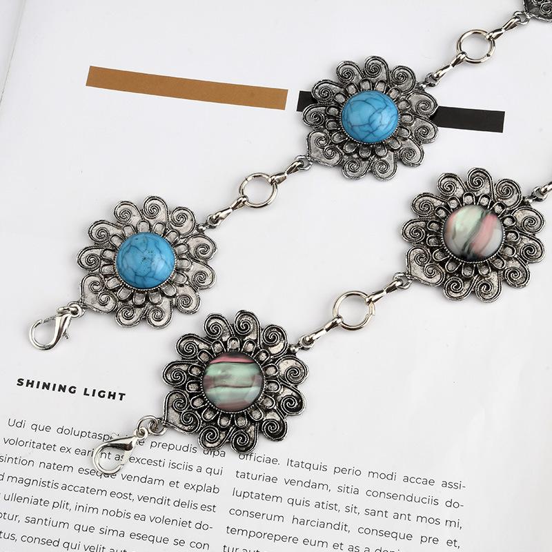 Boho Style Waist Chain Women's Retro Large Flowers Versatile Skirt High-end Body Chain Women's Style