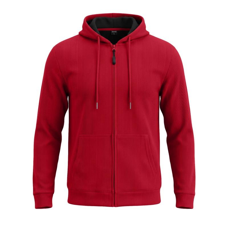 Men S Jacquard Hooded Zip Up Loose Casual Sport Sweatshirt
