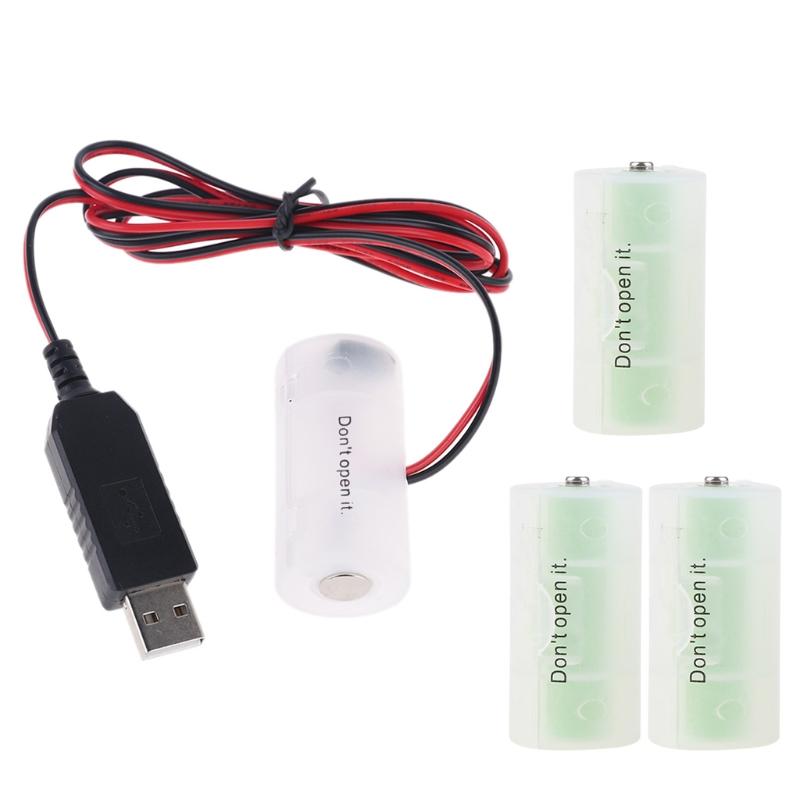 Battery Eliminator USB Power SupplyCable Replace 1.5V C Battery for Radio Electric Toy Clock LED Strip Light Calculator