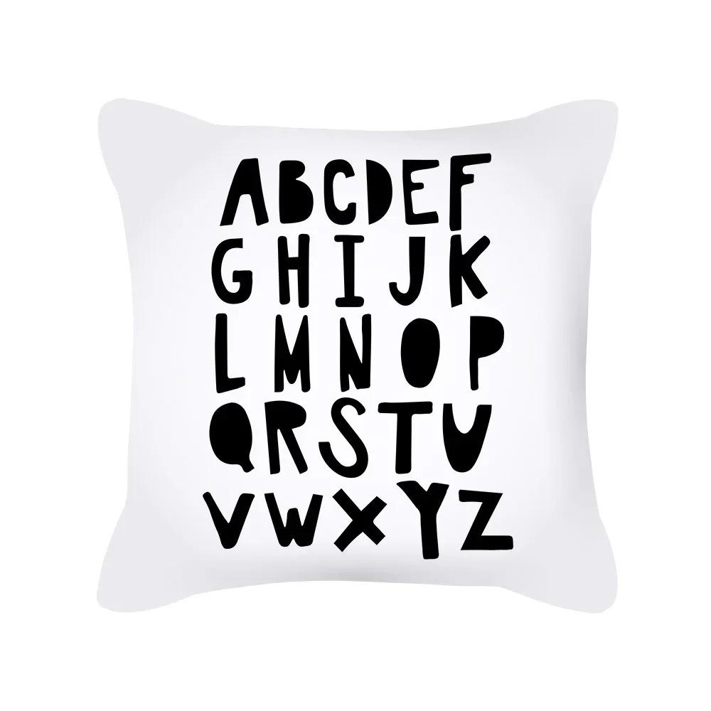 Kissenbezug schwarz und weiß, Kissenbezug mit geometrischem Druck, Moderner und schlichter Stil, Heimdekoration, für Sofa