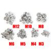 5-100pcs Stainless Steel Serrated Flange Nut Anti-Loose Screws Caps Fastener Hexagon Thread Lock Nuts Repair Tool Assortment Kit