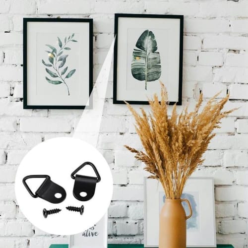 Samcos Triangular Hanging Hooks, Set of 100, with Wood Screws, Wall Hooks, Picture Hooks, for Crafts and Picture Frames (Black)