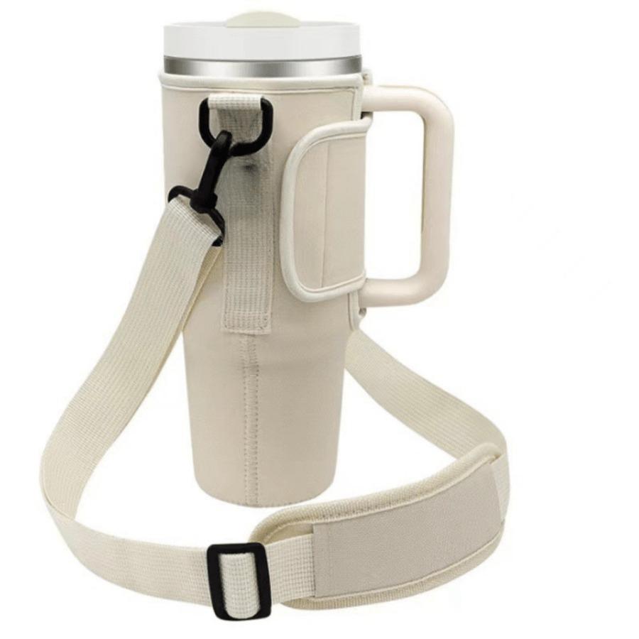 1PC Water Bottle Carrier Bag for Large Capacity Tumbler Cup with Handle Water Bottle Cup Sleeve with Adjustable Shoulder Strap Cup Holders 5