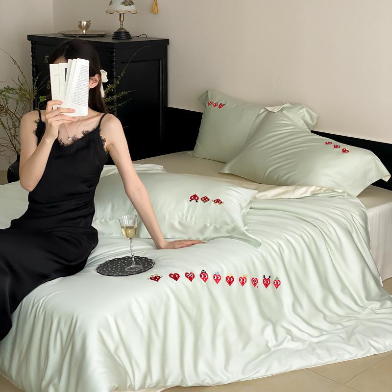 

Комплект из 4 предметов Lenzing Tencel класса А Шелковисто-гладкий хлопковый комплект Tencel из 4 предметов Высококачественное летнее постельное белье материнского и младенческого класса А 1.8m Sheet 4pc quilt 2*2.3m