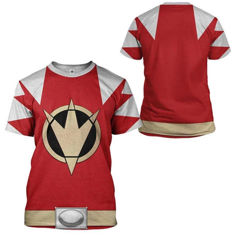 Anime Peripherie Dinosaurier Team Außergewöhnliches Marine Team 3D Gedrucktes Sommer Bequemes Lässiges Kurzarm Herren Damen T-Shirt