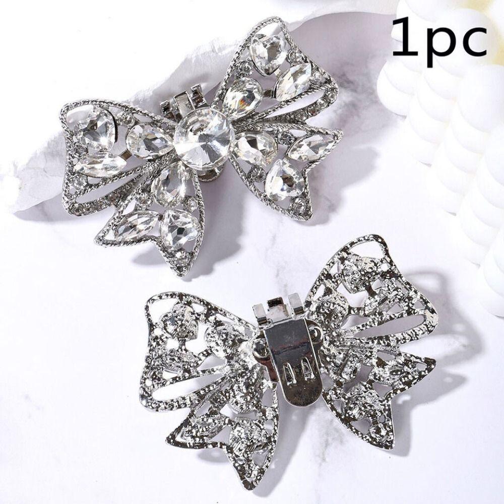 Rhinestone Shoe Clips DIY High Heel Bowknot Shoes Buckles Charm Jewelry Removable Bridal Shoes Decorations