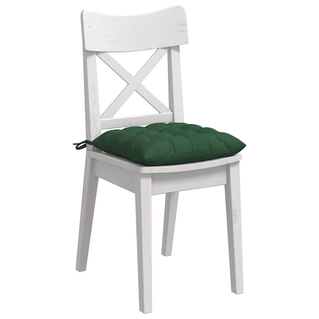 Seat Cushion Set 4 Pcs Dark Green 40 X 40 X 6 Cm Cord Fabric
