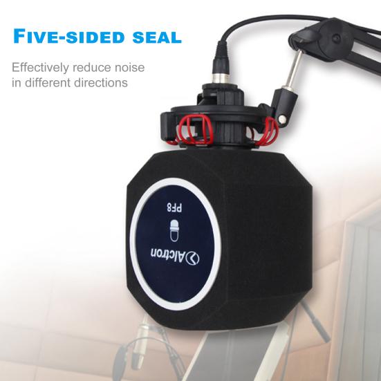 PF8 Studio Mic Screen Portable Noise Reduction Metal Acoustic Filter Windproof Screen for Microphone