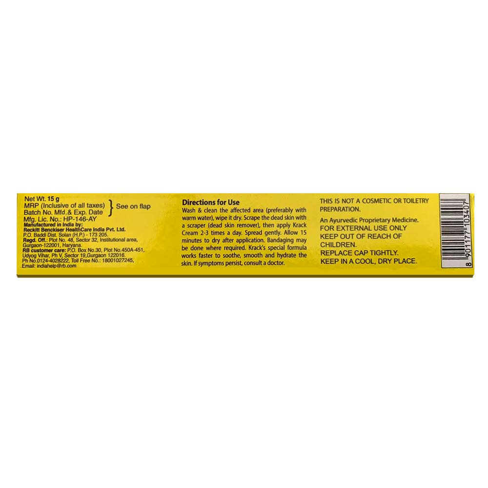 Krack Ayurvedic Heel Repair Cream, 25 Gm Pack of 2, Moisturizes and Heals Cracked Feet