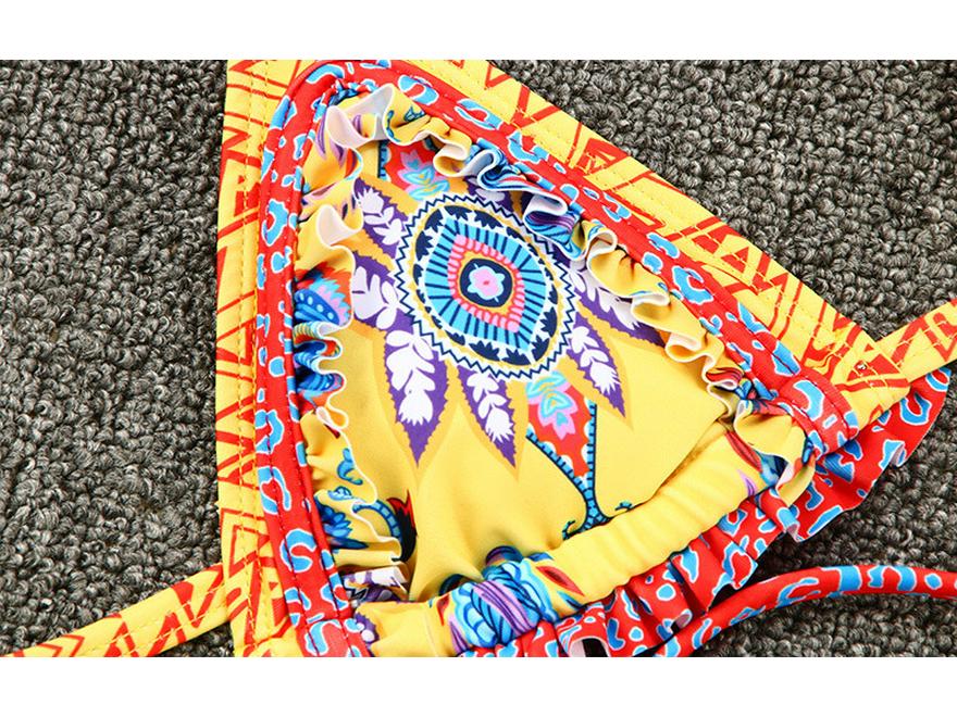 2024 Women's Sexy Patchwork Backless Bandage Bikini Swimsuit