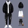 Men's 2020 Autumn/Winter Thick Cotton Three-Piece Suit: Winter Coat with Plus Velvet Sweater