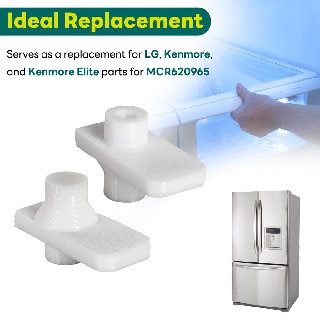 for LG Upgraded ABS Refrigerator Vegetable Tray Crisper Drawer Wheel Mount Set 2 Pcs- for MCR620965