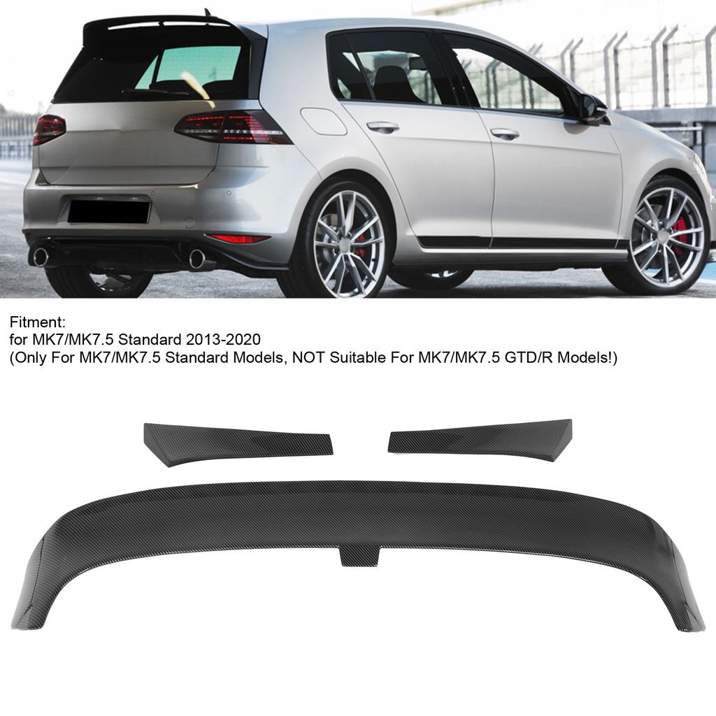 For Clubsport   Rear Roof Spoiler Wing Kit UV-Resistant for MK7CelsiusMK7.5 Standard 2013-2020(Gloss Black )