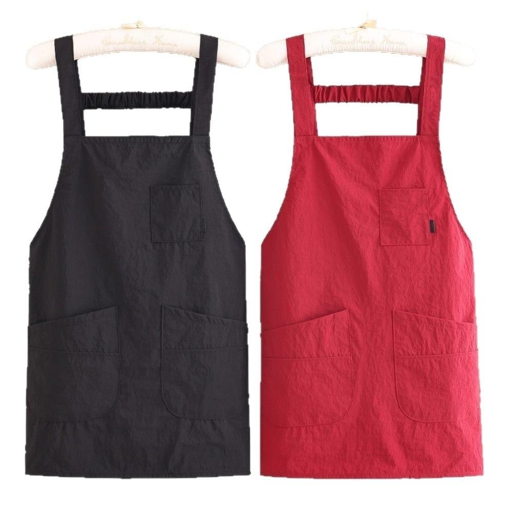 With Pocket Sleeveless Apron Oil-Proof Dirt-Resistant Workwear Simple Cooking Apron Catering Use