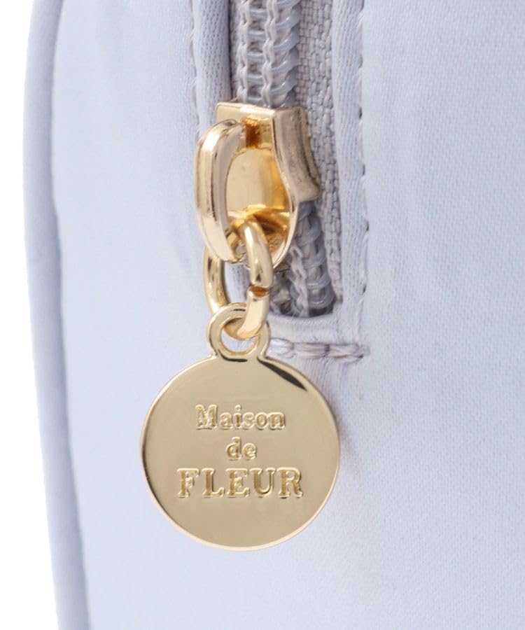 de tulle handle rhinestone Boston bag for grayish blue [Maison Fleur] Handbag, EC-exclusive women,