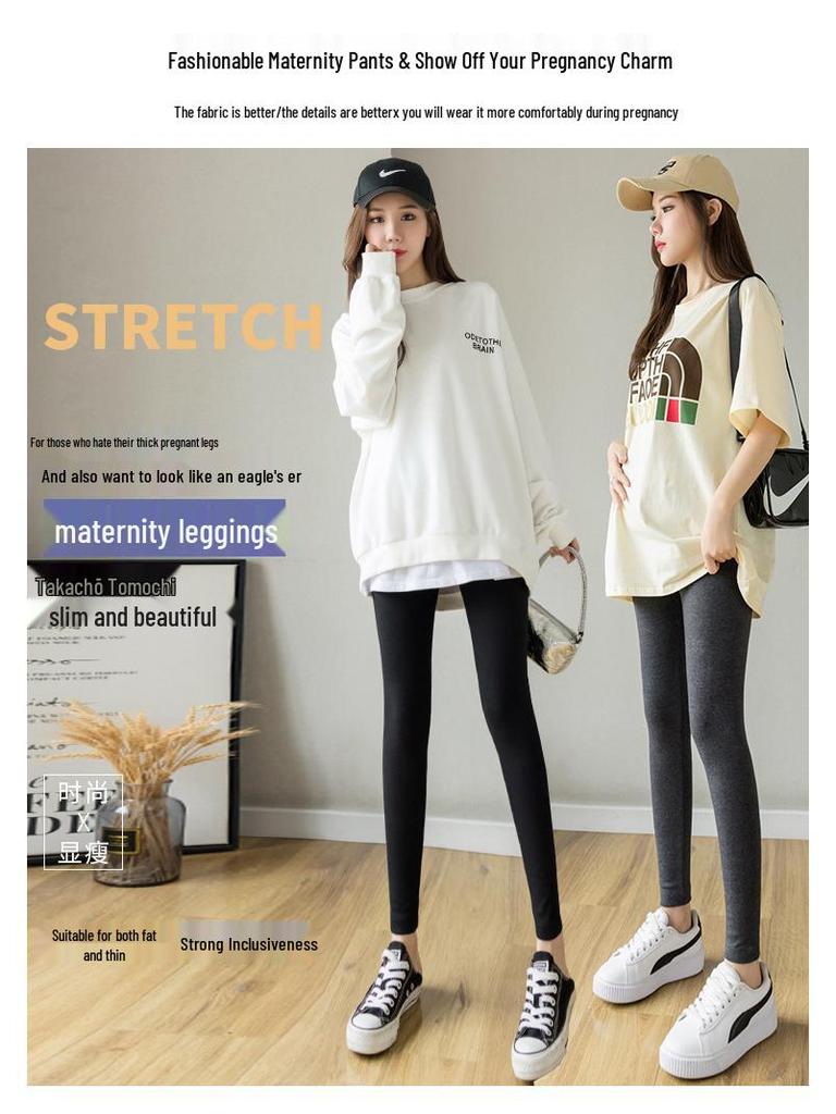 In-Stock Maternity Leggings: Soft, Warm Cotton, Plus Velvet, Elastic Fit for Spring, Autumn & Winter