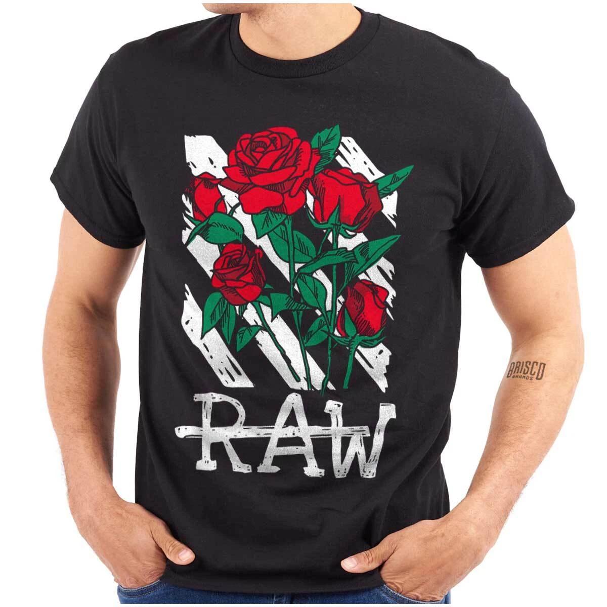 

Vintage Cool Urban Streetwear Edgy Raw Roses Womens or Mens Crewneck 100% Cotton T-shirt Mens Tees Top Tee L