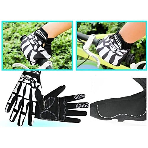 MIFO Skull Face Mask and Skeleton Glove Set, Face Cover, Neck Warmer, Outdoor Bone Gloves (Gloves Medium)