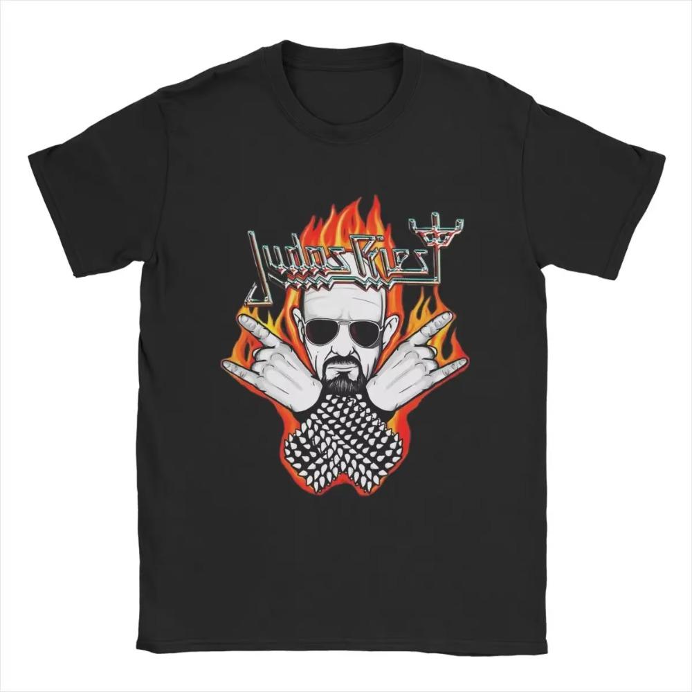 

Футболка Judas Priest для мужчин, футболка Crazy Tee Shirt с коротким рукавом и круглым вырезом, хлопок 4XL 5XL 6XL Одежда S