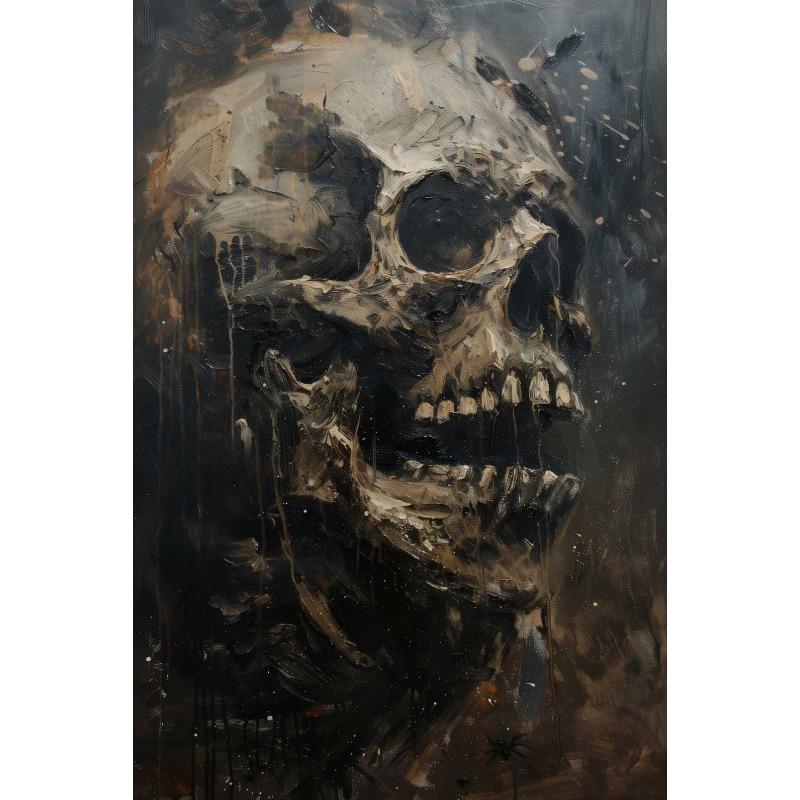Abstract Horror Skeleton Poster Fantasy Witchy Creepy Festival Canvas Painting Wall Art Halloween Christmas Bedroom Home Decor