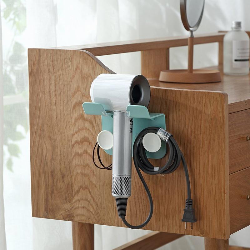 2PCS Hair Dryer Free Punch Bathroom Toilet Toilet Storage Rack Wall-mounted Hair Dryer Rack Hair Dry