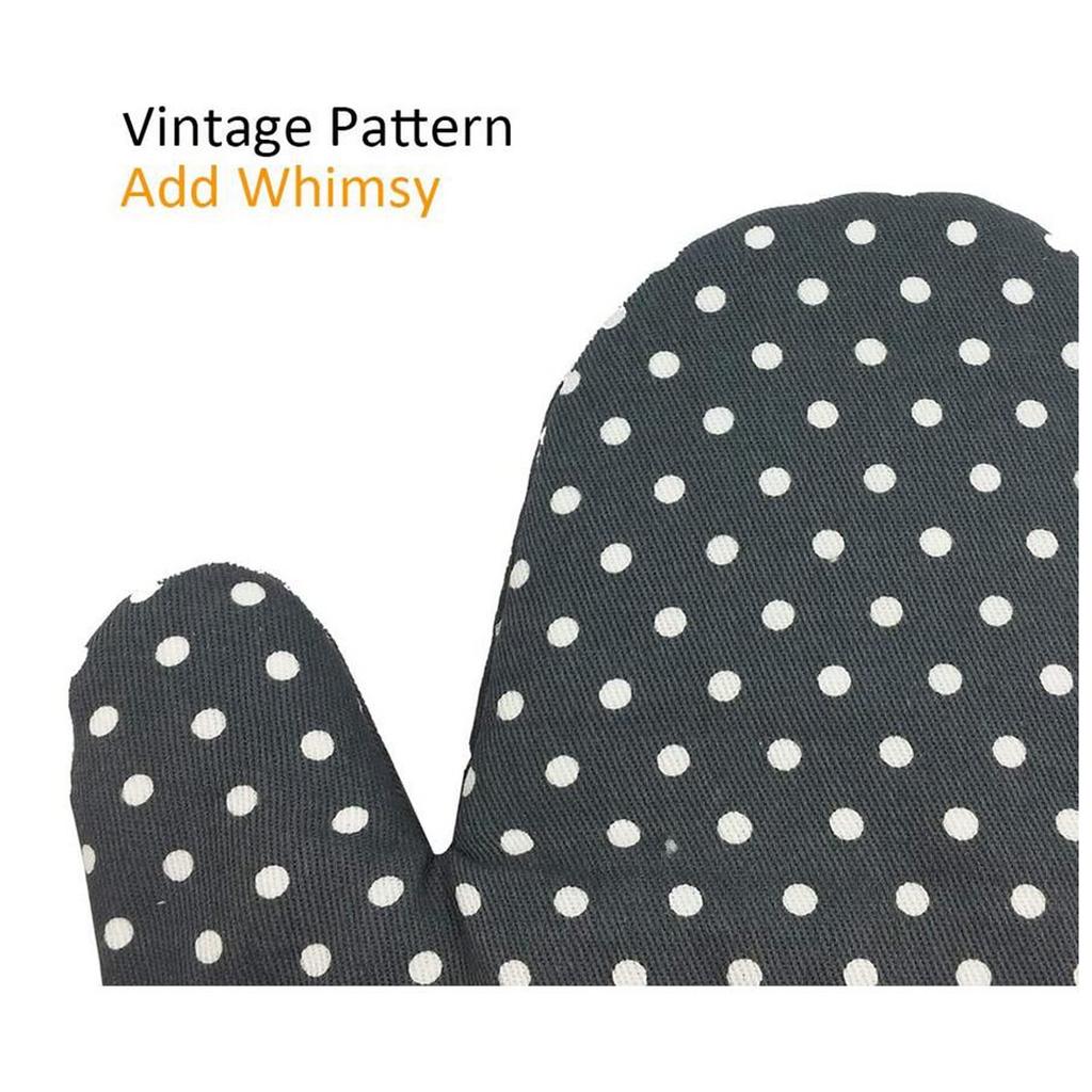 Küche Kochen Baumwolle Mikrowelle Ofen Handschuhe Mitts Topf Pad Hitzegeschützt Beige