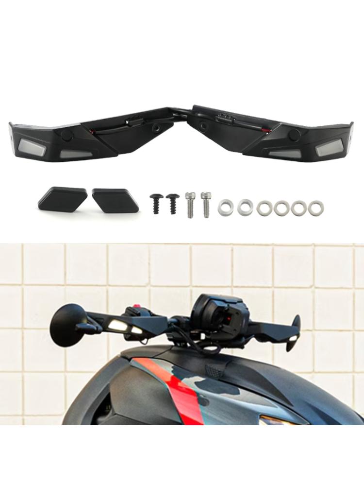 1 Pair Handguards with LED Lights for Can Am Ryker 600 900 Sport & Rally Edition Hand Guards Protector Kit & LED Lamp