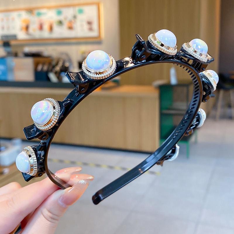 Alice Pearls Hairbands Headband Double Bangs Hairstyle Hairpin Fashion Hair Clip Alice Pearls Hairbands Headband Double Bangs Hairstyle Hairpin Fashion Hair Clip