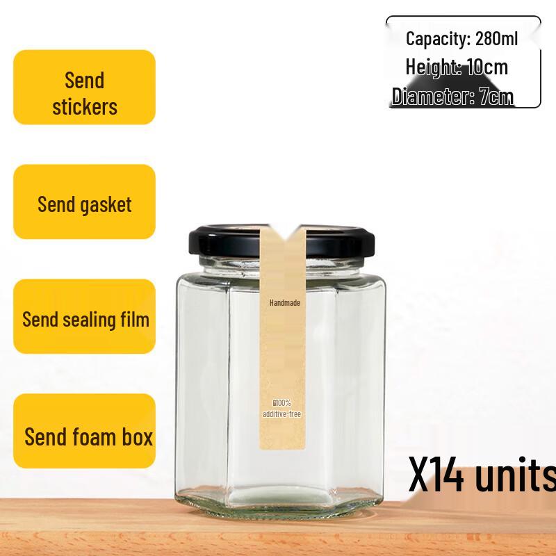 

Hexagonal Glass Storage Jars with Lids