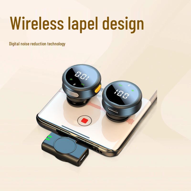 H25 Wireless Clip-On Microphone: Noise Reduction, Outdoor Video/Live Broadcast, Digital Display, Compact Size.