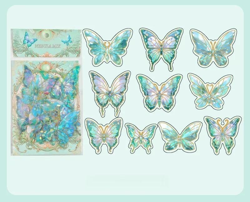 Vintage Golden Foil Butterfly Sticker 3D Waterproof Self Adhesive Wall Stickers Cartoon Diamond Butterfly Decals Room Decoration