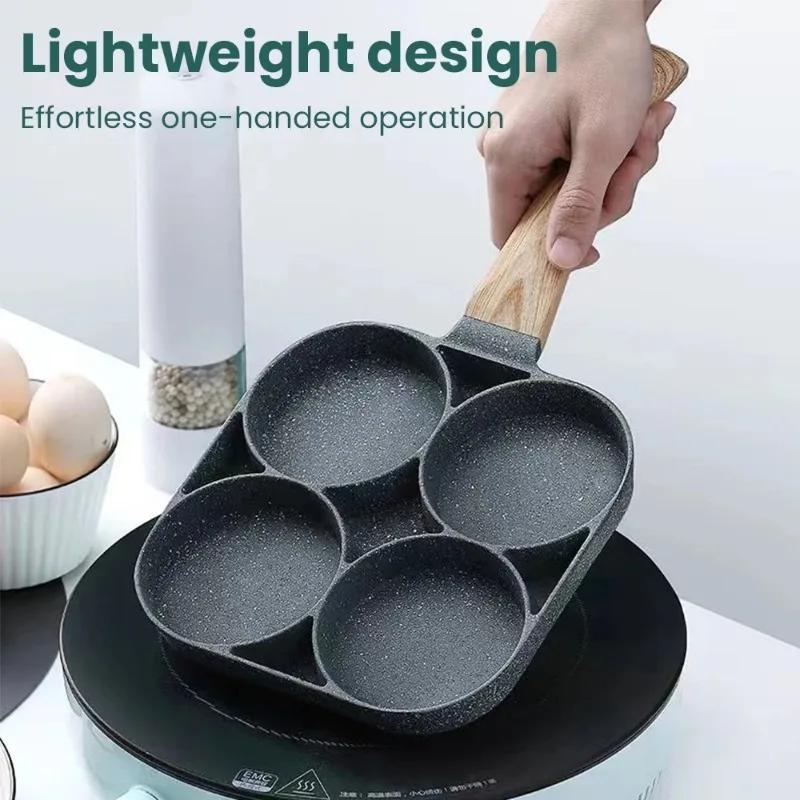 Fried Egg Pan Medical Stone Pan Non-stick Household Four-hole  Mini Breakfast Pan Fried Egg Ware Small Pancake