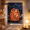 Decorative Glass Stickers 2027 New Year Flame Goat Static Sticker, PVC Ram Window Cling for Home and Store Decoration, Clings Russian Red