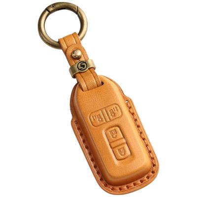 NBOX Custom Genuine Leather Key Case for Nissan NBOX and and [smasol] JF1, JF2, JF3, JF4, 3- 4-Button, Single-Slide, Custom-Designed, Double-Slide (3D