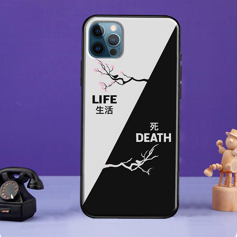 Life With Death Etui na iPhone XR X XS Max SE 2020 7 8 Plus Pokrowiec na telefon na iPhone 11 14 12 13 Pro Max Mini
