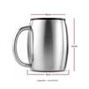 400ml Stainless Steel Double Wall Beer Mug with Handle Lid Portable Office Coffee Milk Cups Big Belly Cup Household Drinkware
