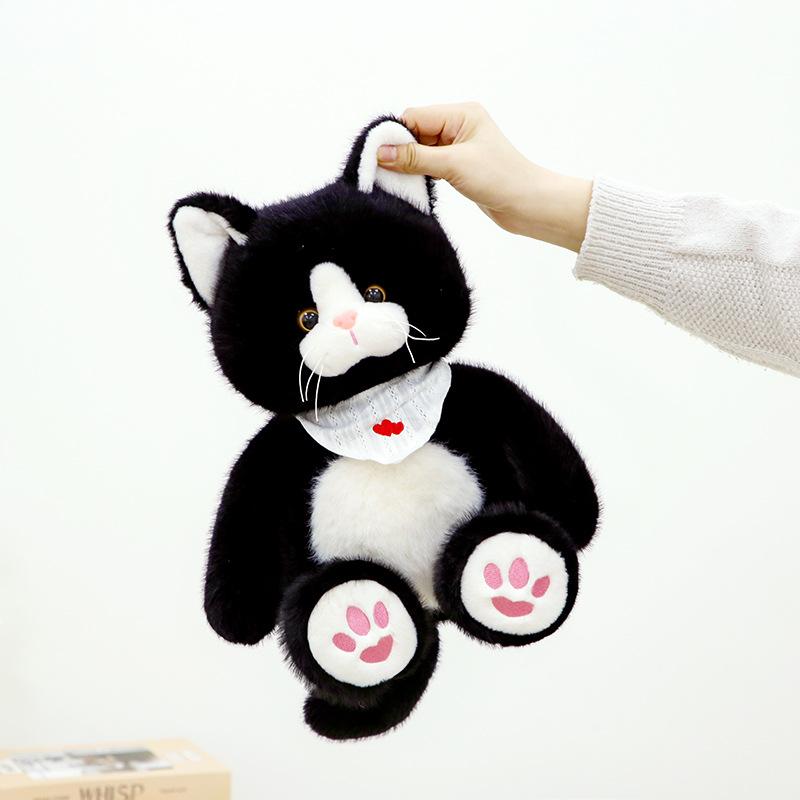 

Cute cat doll cow kitten plush toy scratcher doll new sitting cat throw pillow 25cm