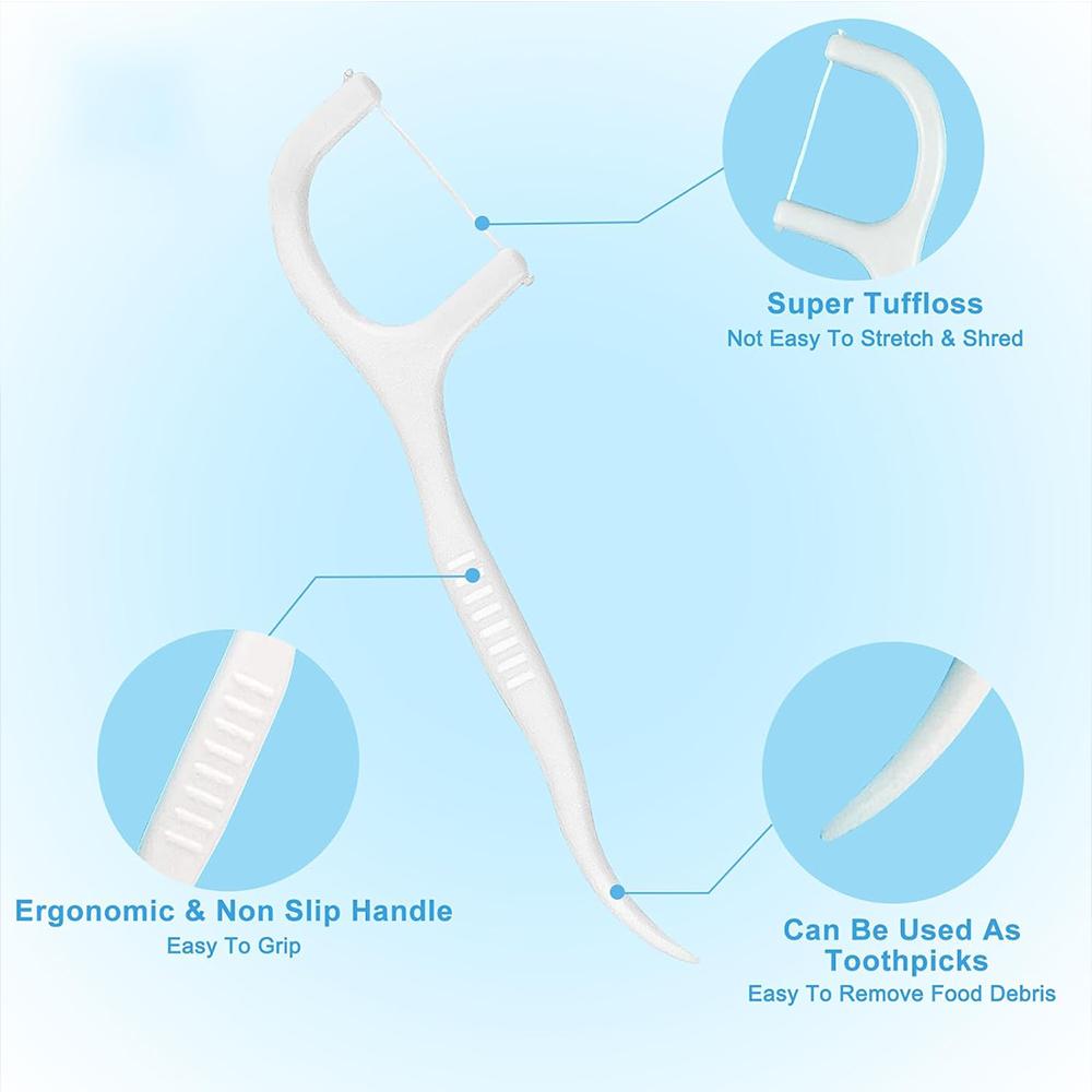 50~600Pcs Disposable Dental Floss Pick Teeth Sticks Portable Oral Care Plastic Toothpicks With Box