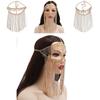 Fashion Rhinestone Decoration With Tassel Design Women Headwear Face Curtain For Nightclub Party And Performance