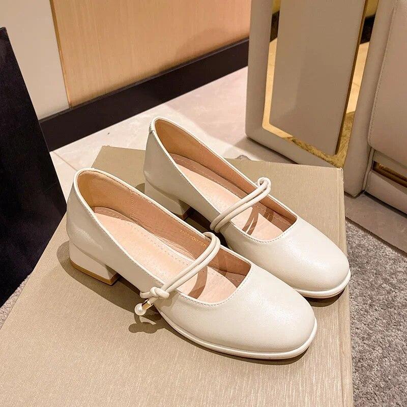 2024 Frühling Sommer Schuhe Frauen Low Heels Schuhe Moderne Mode Damen Pumps Square Heels 3,5 cm