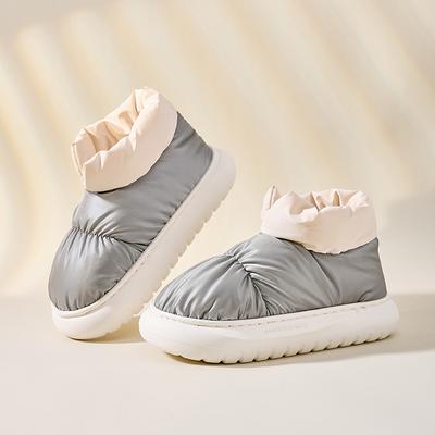 Waterproof Bag with Cotton Slippers Windproof Thick Sole for Couples Snow Boots Autumn and Winter Indoor Anti-skid Cotton Shoes for Women