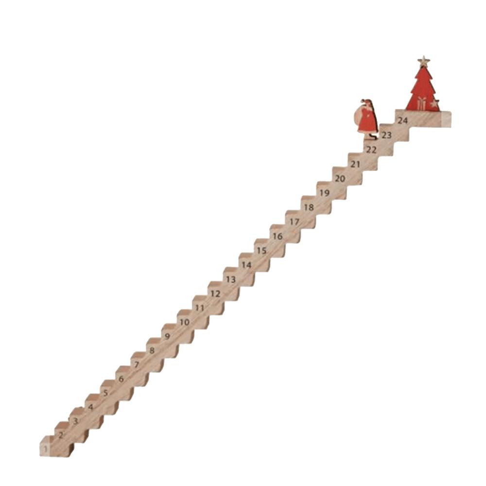 24 Days Countdown to Christmas Advent Calendar 2025 Christmas Wooden Stairs Climbing Santa Claus Desk Decoration