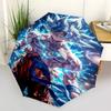1 PC Automatic Folding Umbrella - Son Goku Pattern Portable Foldable Design With 8 Ribs Christmas Birthday Gifts